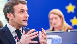 Emmanuel Macron w Parlamencie Europejskim