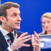 Emmanuel Macron w Parlamencie Europejskim